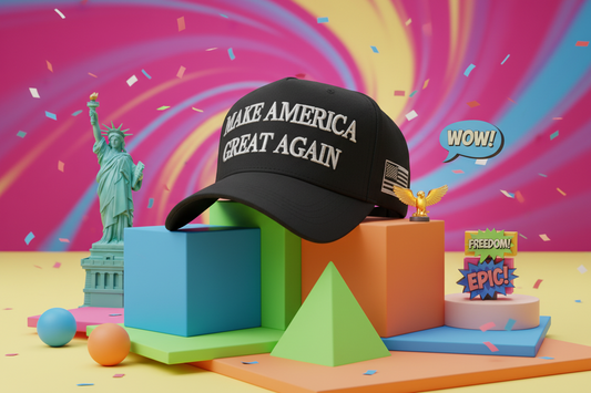 Black Make America Great Again with silver writing, embroidered