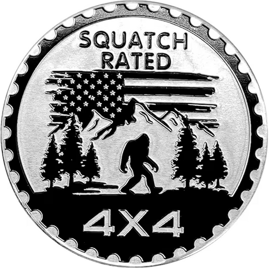 Squatch Rated 4X4 Metal Car Sticker