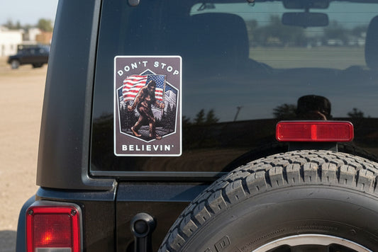 Don't Stop Believin' Bigfoot Sticker