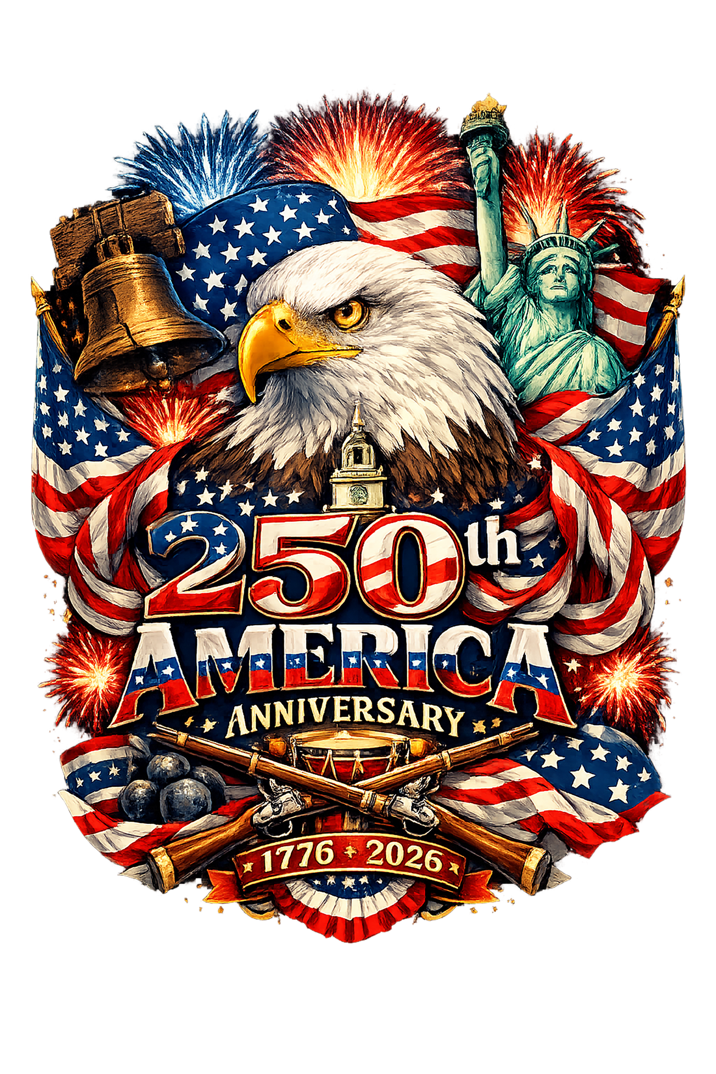 T-Shirt - 250th Anniversary USA Starburst (Version 2)