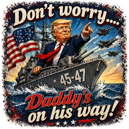 T-Shirt - Don't Worry, Daddy's on his way