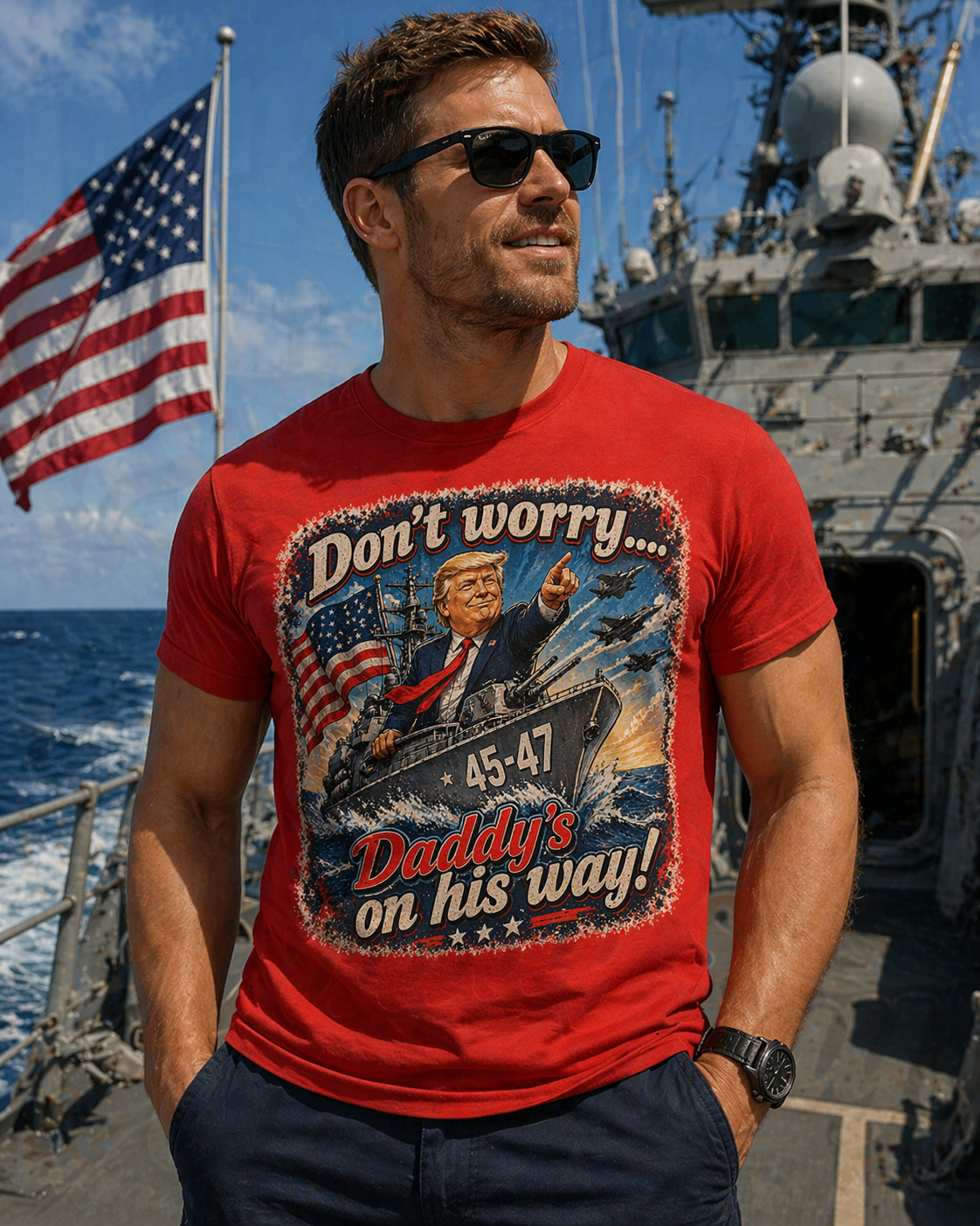T-Shirt - Don't Worry, Daddy's on his way
