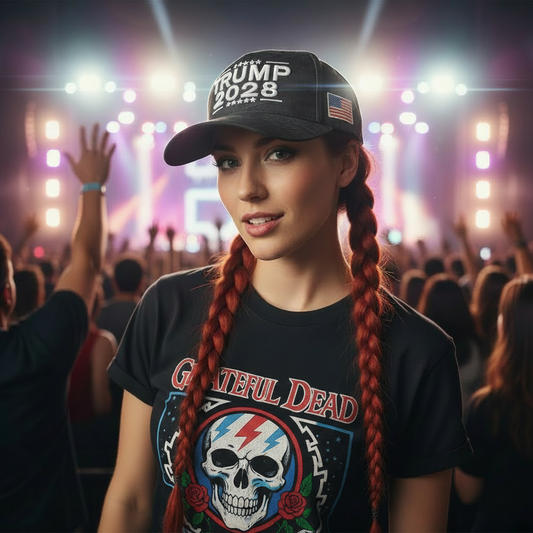 Trump 2028 Black with white writing, embroidered