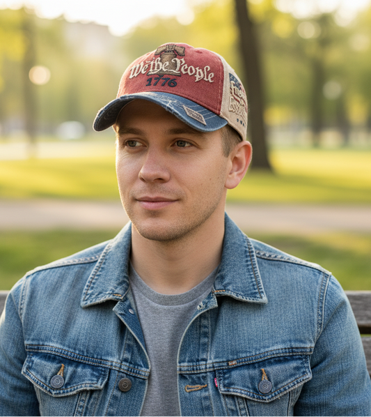 We The People Hat - Maroon and Blue