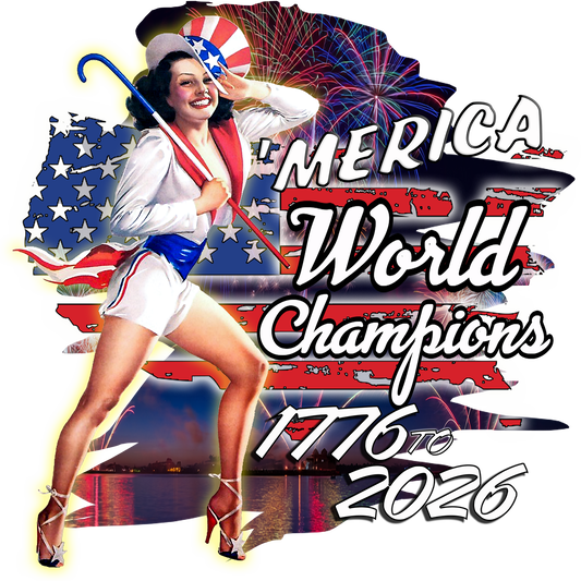 T-Shirt - 'Merica - World Champions -Retro Housewife Designs