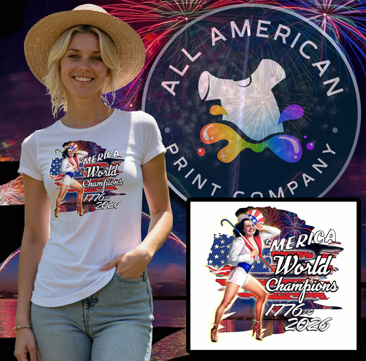 T-Shirt - 'Merica - World Champions -Retro Housewife Designs