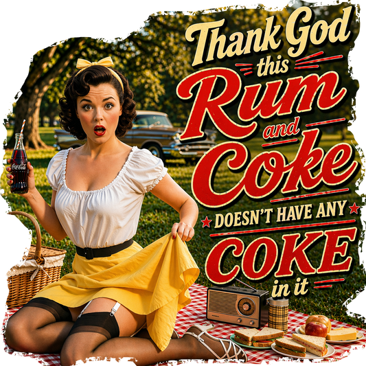 T-Shirt - Rum and Coke... -Retro Housewife Designs